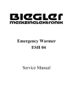 Emergency Warmer ESH 04 Service Manual