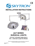 installation instructions aut series surgical lights