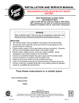 INSTALLATION AND SERVICE MANUAL Post these instructions in