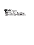 QBC® Capillary Centrifuge Operator`s/Service Manual