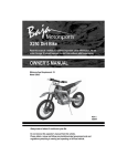 X250 Dirt Bike OWNER`S MANUAL