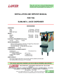 installation and service manual for the slimline ii, juice dispenser