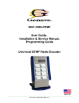 ENC-3300-DTMF User Guide, Installation and Service Manual
