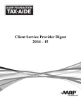 Client Service Provider Digest - MA Tax-Aide