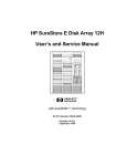 HP SureStore E Disk Array 12H User`s and Service Manual