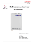 T-K3 Instantaneous Water Heater Service Manual