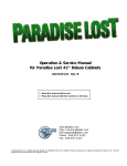 Paradise Lost™ Operation & Service Manual for 42" Deluxe Cabinets