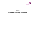 Customer Training Schedule