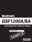 USE THIS MANUAL WITH: GSF1200/S SERVICE MANUAL (99500