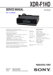 Sony XDR-FiHD Service Manual