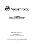 Service & Parts Manual - Market Forge Industries
