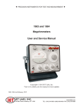 1863 and 1864 Megohmmeters User and Service Manual