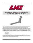 Standard Hinge Belt Conveyor Parts and Service Manual