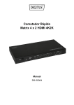 Comutador Rápido Matrix 4 x 2 HDMI 4K2K Manual