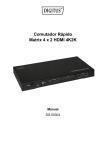 Comutador R&aacute;pido Matrix 4 x 2 HDMI 4K2K Manual