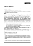 Portugu&ecirc;s CERTIFICADO FCC Nota: LER ANTES DE UTILIZAR