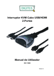 Interruptor KVM Cabo USB/HDMI 2-Portas Manual do Utilizador DS