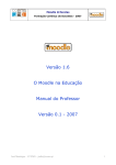 Versão 1.6 O Moodle na Educação Manual do Professor Versão 0.1