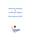 Manual de Utilização de Certificados Digitais Microsoft Word 2007