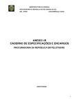 Caderno de Especificações e Encargos