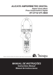 alicate amperímetro digital manual de instruções et-3712