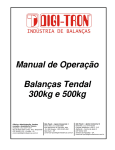 Manual de Operação Balanças Tendal 300kg e 500kg