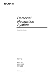 Manual do utilizador Sony Personal Navigation System