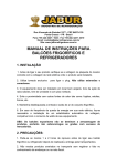 MANUAL DE INSTRU&Ccedil;&Otilde;ES PARA BALC&Otilde;ES FRIGOR&Iacute;FICOS E