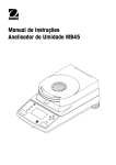 Manual de Instruções Analisador de Umidade MB45