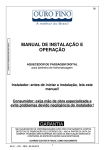 manual de instala&ccedil;&atilde;o e opera&ccedil;&atilde;o garantia