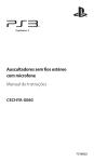 Auscultadores sem fios est&eacute;reo com microfone Manual de Instru&ccedil;&otilde;es