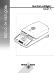 Manual de instruções Moisture Analyzer HB43-S