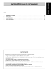 INSTRU&Ccedil;&Otilde;ES PARA O INSTALADOR