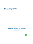 Notas da Versão – On Premise do CA Clarity PPM