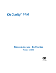 Notas da Versão – On Premise do CA Clarity PPM