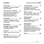 Sumário Sony Ericsson W880i