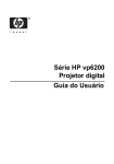 S&eacute;rie HP vp6200 Projetor digital Guia do Usu&aacute;rio