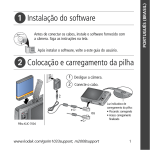 Instalação do software Colocação e carregamento da pilha