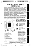 PORTABLE POWER SOURCE USER`S MANUAL