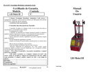 Certificado de Garantia. Modelo Controle Manual Do Usuário LB