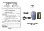 Certificado de Garantia. Modelo Controle Manual Do Usuário