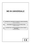 Manuale d`installazione ed uso MS IN UNIVERSALE
