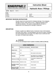 Instruction Sheet Hydraulic Hose / Fittings