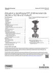 Attuatori a membrana 657 di dimensioni da 30/30i a 70/70i e 87