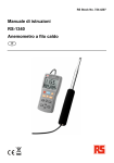 Manuale di istruzioni RS-1340 Anemometro a filo caldo