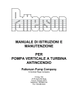 manuale di istruzioni e manutenzione per pompa verticale a turbina