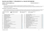 MANUALE PER L` UTILIZZO E LA MANUTENZIONE