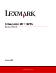 Guida per l`utente della stampante MFP Lexmark X215