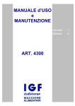 MANUALE d`USO e MANUTENZIONE ART. 4300