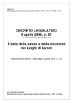 D.L.vo n. 81/2008 - Dottrina Per il Lavoro
